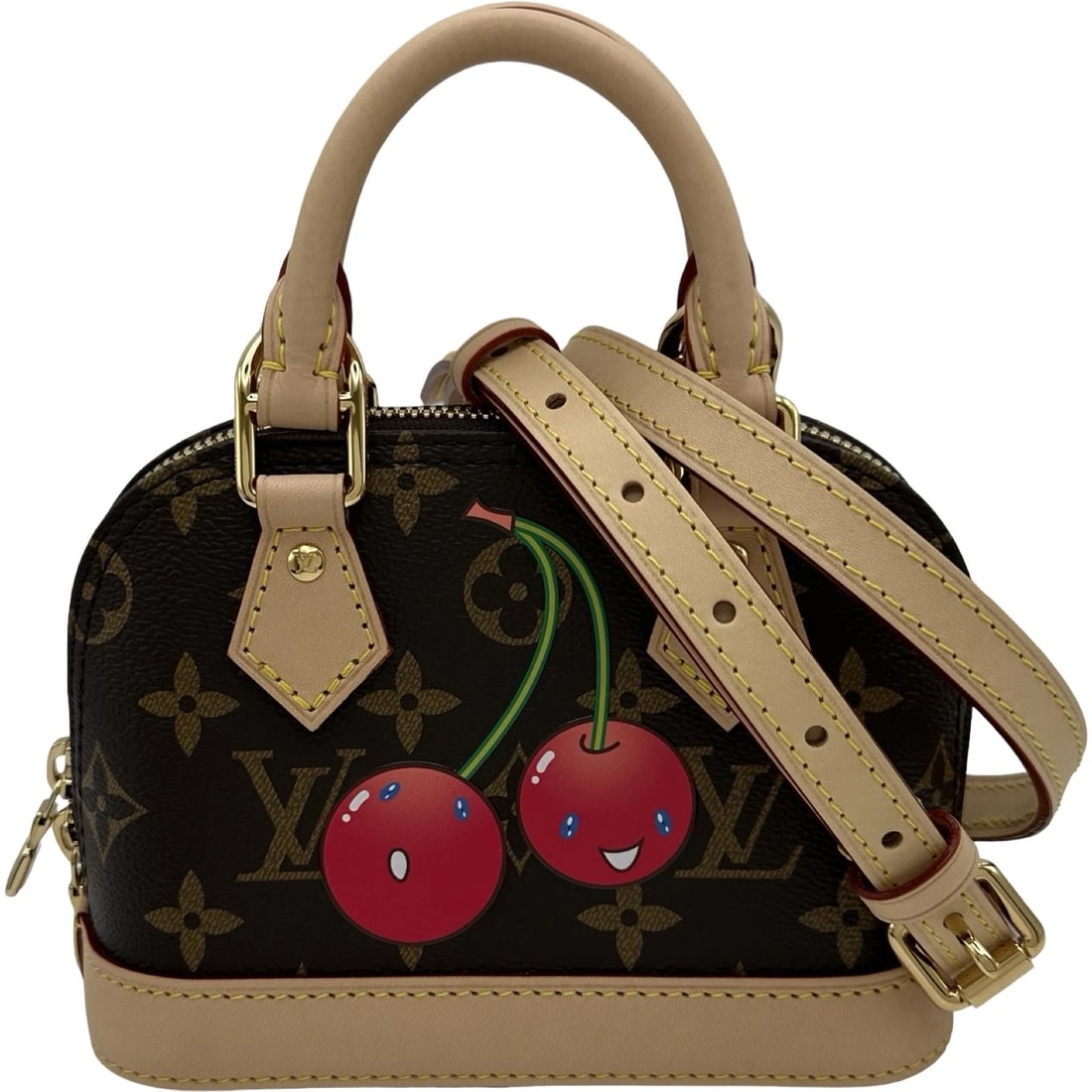 LOUIS VUITTON LVX? NANO ALMA SHOULDER BAG: LOUIS VUITTON LVx? Nano Alma Shoulder Bag Brand: LOUIS VUITTON Type/Style: Shoulder Bag Material: Monogram/Cherry Color: Brown Size: W6.7 x H4.7x D3.1inch Shoulder:37.6inch Accessories: None <