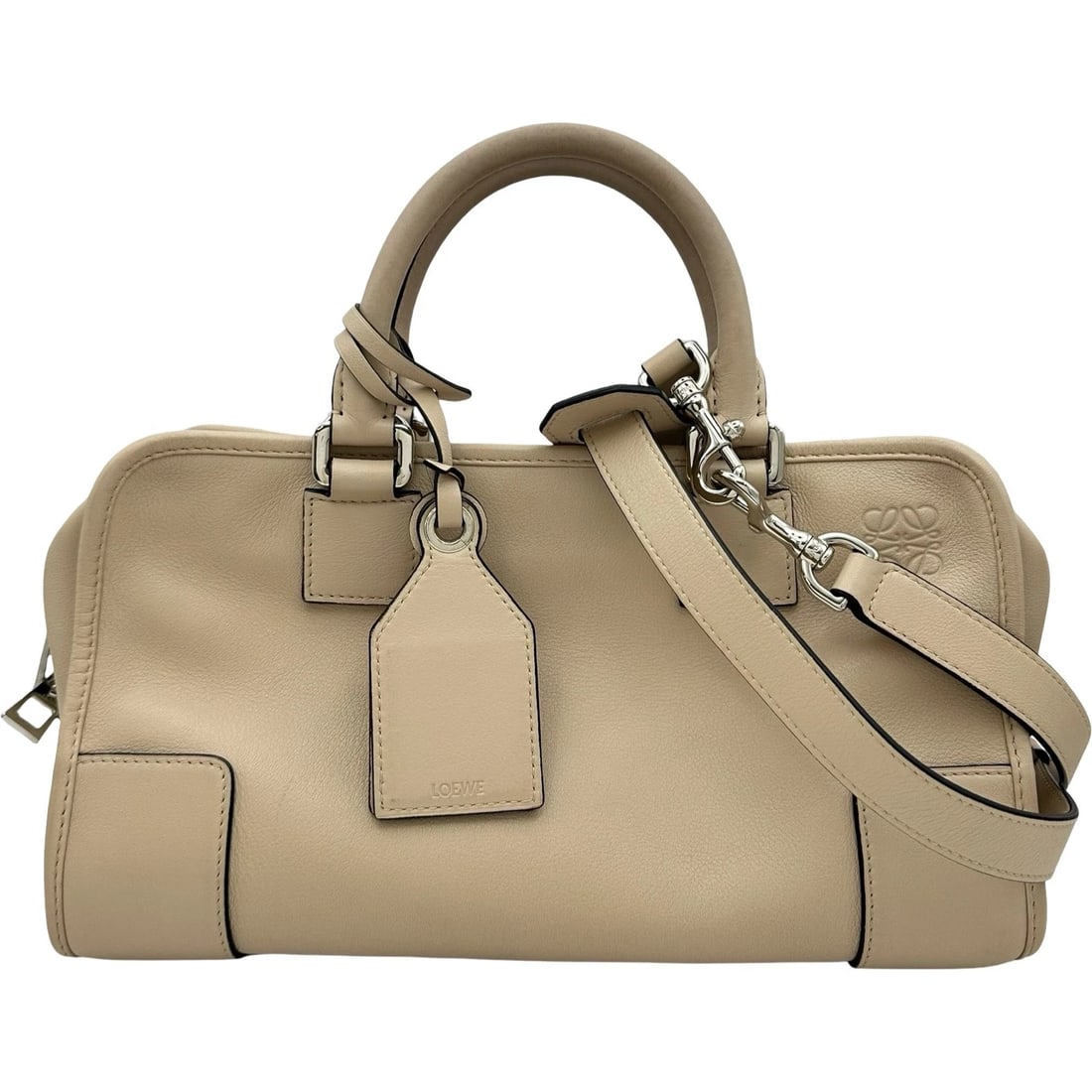 LOEWE AMERICANA SHOULDER BAG: LOEWE Americana Shoulder Bag Brand: LOEWE Type/Style: Shoulder Bag Material: Calfskin Color: beige Size: W11.2 x H6.3x D4.9inch Shoulder:43.9inch Accessories: None Accessories Notice: When