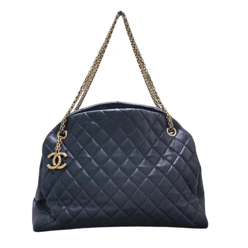 CHANEL MADEMOISELLE BOWLING SHOULDER BAG: CHANEL Mademoiselle Bowling Shoulder Bag Brand: CHANEL Type/Style: Shoulder Bag Material: lambskin Color: Navy Size: W13.0 x H10.2x D3.9inch Accessories: None Accessories Notice: When purchasing