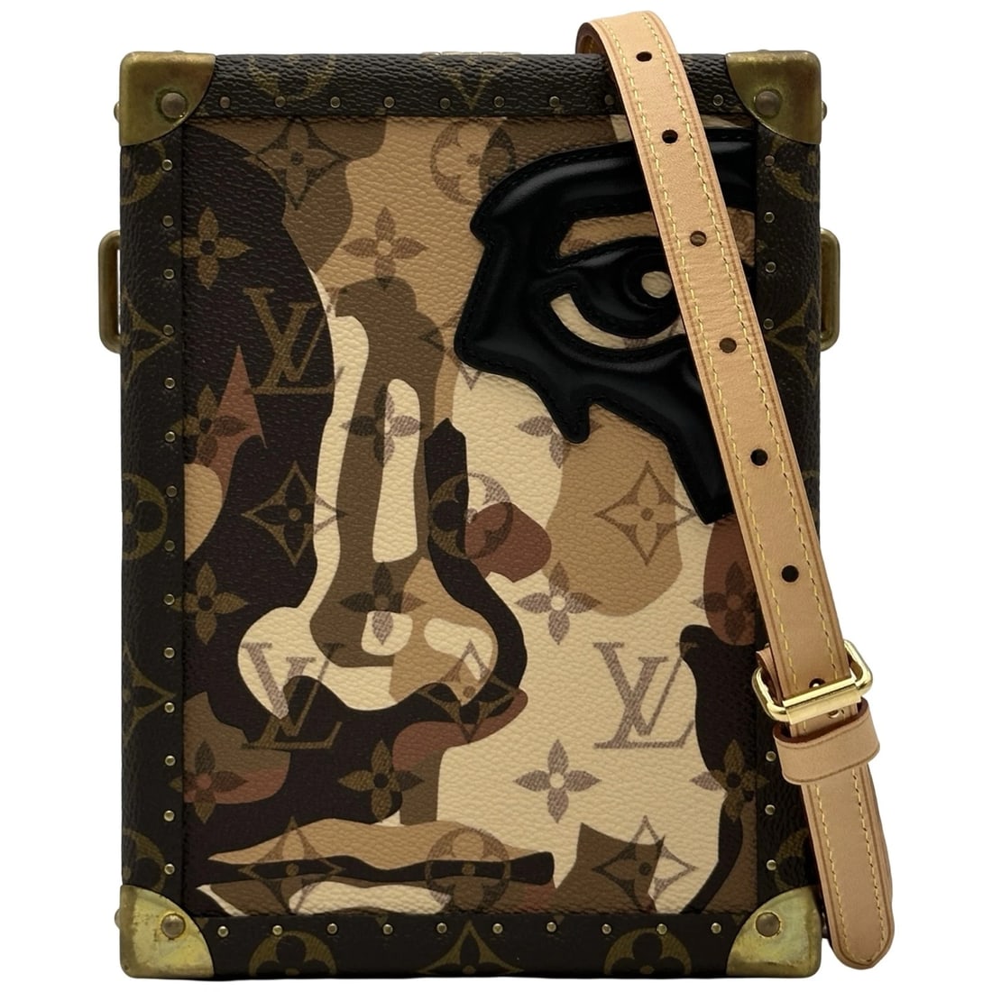 LOUIS VUITTON BLACK CRUNCH BOX SHOULDER BAG: LOUIS VUITTON Black Crunch Box Shoulder Bag Brand: LOUIS VUITTON Type/Style: Shoulder Bag Material: Monogram canvas Color: Brown Size: W6.3 x H8.3x D3.1inch Accessories: None Accessories N