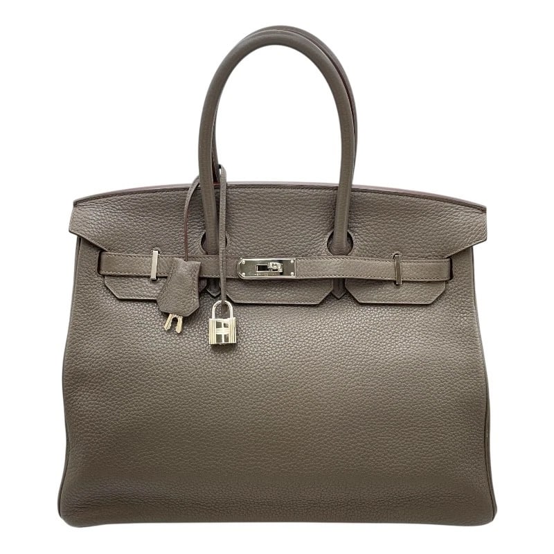 HERMES BIRKIN HANDBAG: HERMES Birkin Handbag Brand: HERMES Type/Style: Handbag Material: Taurillon Clemence Color: Taupe SVHardware Size: W13.8 x H9.4x D7.1inch Accessories: None Accessories Notice: When purchasing