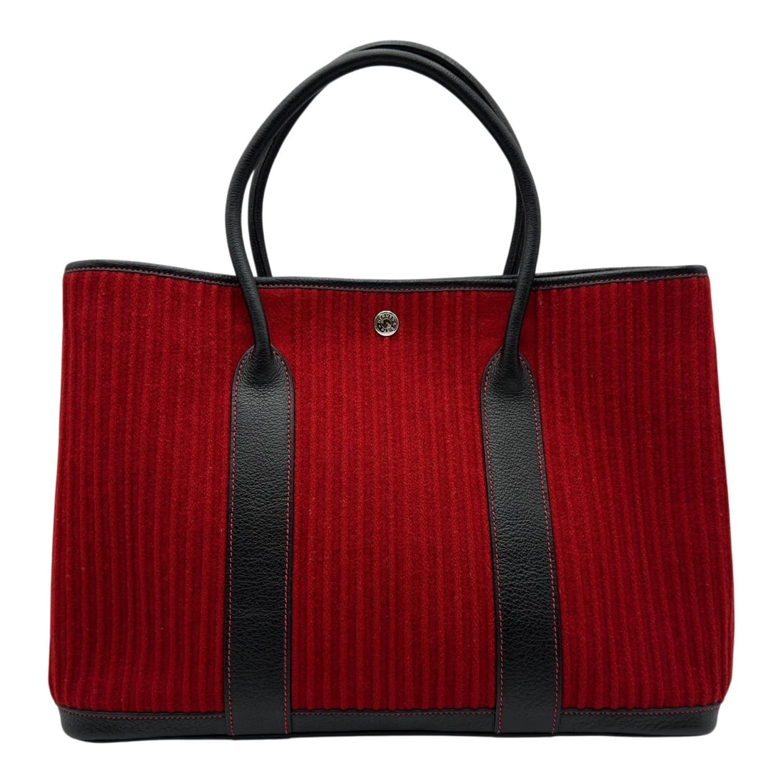 HERMES GARDEN PARTY TOTE BAG: HERMES Garden party Tote Bag Brand: HERMES Type/Style: Tote Bag Material: Pleated felt/buffalo Color: Black SilverHardware Size: W14.0 x H10.2x D6.5inch Accessories: None Accessories Notic
