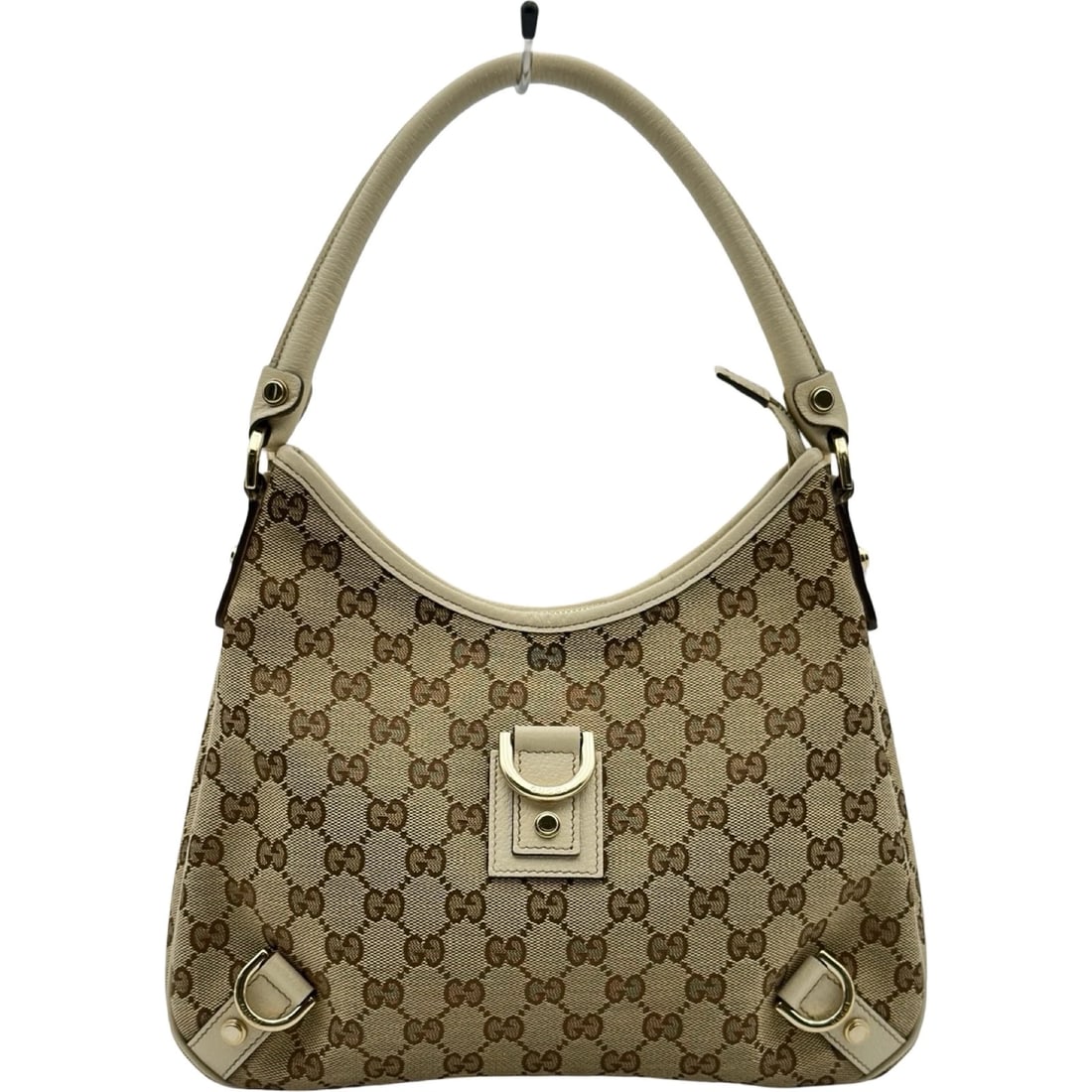 GUCCI ABBEY SHOULDER BAG: GUCCI Abbey Shoulder Bag Brand: GUCCI Type/Style: Shoulder Bag Material: GG canvas Color: beige Size: W11.4 x H9.8x D2.0inch Accessories: None Accessories Notice: When purchasing pre-owned goods,