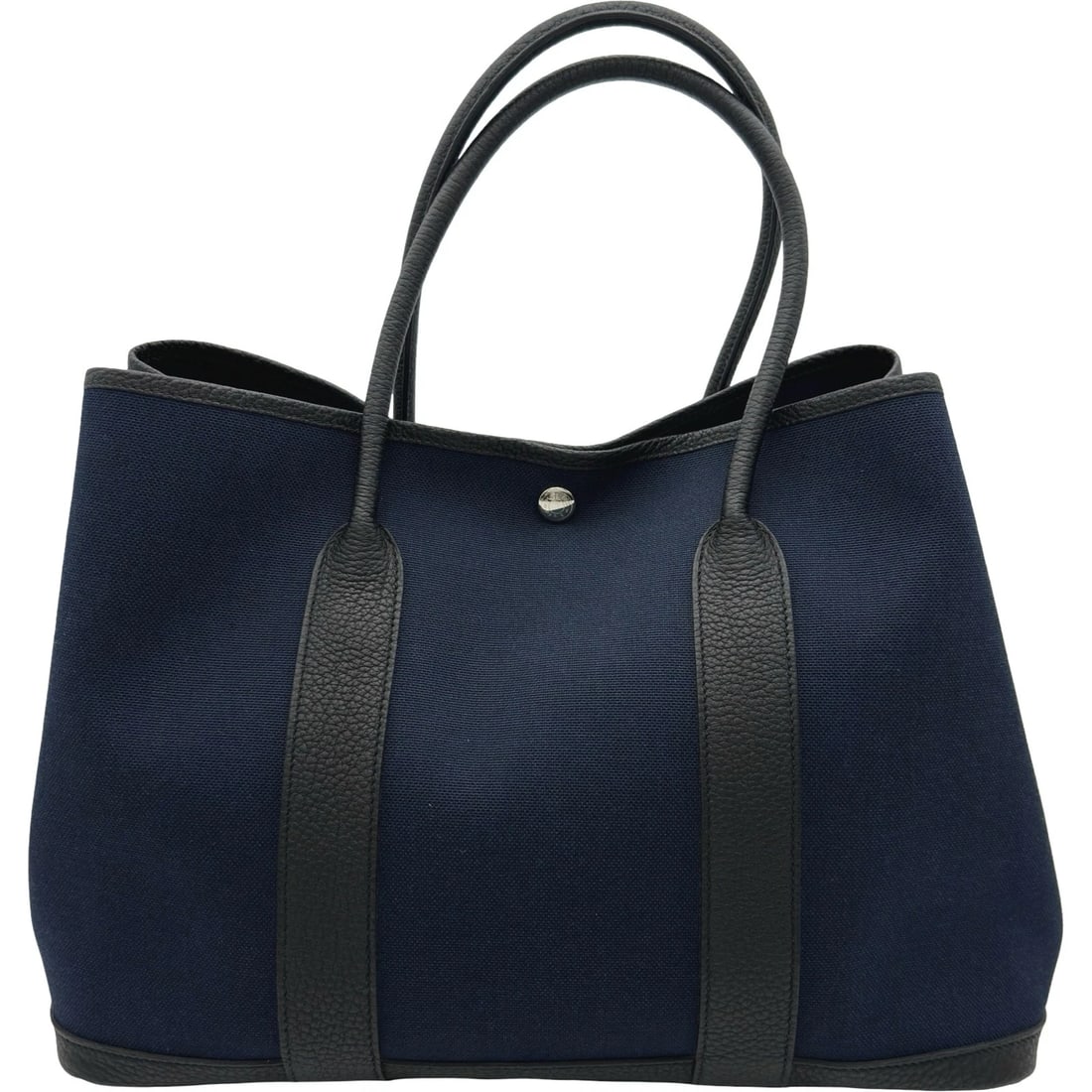 HERMES GARDEN PARTY HANDBAG: HERMES Garden party Handbag Brand: HERMES Type/Style: Handbag Material: Towar Color: Dark Blue SilverHardware Size: W14.2 x H10.0x D6.7inch Accessories: None Accessories Notice: When purchasing