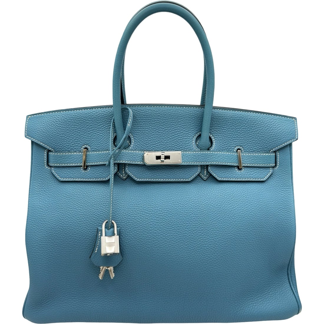 HERMES BIRKIN HANDBAG: HERMES Birkin Handbag Brand: HERMES Type/Style: Handbag Material: Togo Color: Blue Gene SilverHardware Size: W13.8 x H9.8x D7.1inch Accessories: None Accessories Notice: When purchasing pre-owned