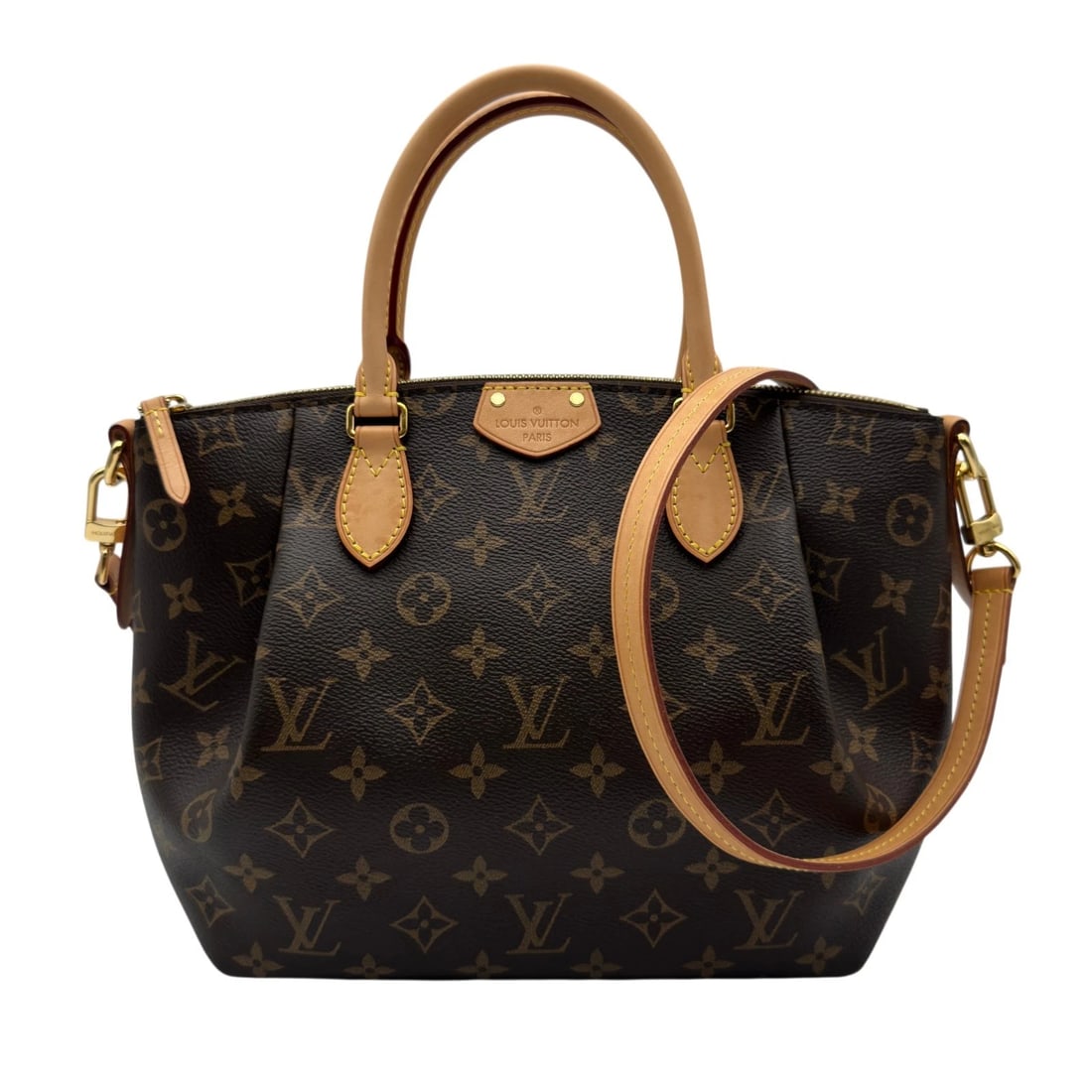 LOUIS VUITTON TUREN PM HANDBAG: LOUIS VUITTON Turen PM Handbag Brand: LOUIS VUITTON Type/Style: Handbag Material: Monogram leather Color: Brown Size: W9.4 x H9.1x D4.7inch Shoulder:43.3inch Accessories: None Accessories Notice: