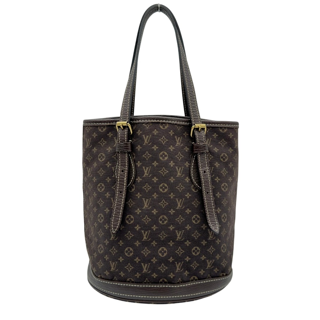 LOUIS VUITTON BUCKET TOTE BAG: LOUIS VUITTON Bucket Tote Bag Brand: LOUIS VUITTON Type/Style: Tote Bag Material: Canvas / leather Color: Brown Size: W9.1 x H9.8x D6.3inch Accessories: None Accessories Notice: When purchasing