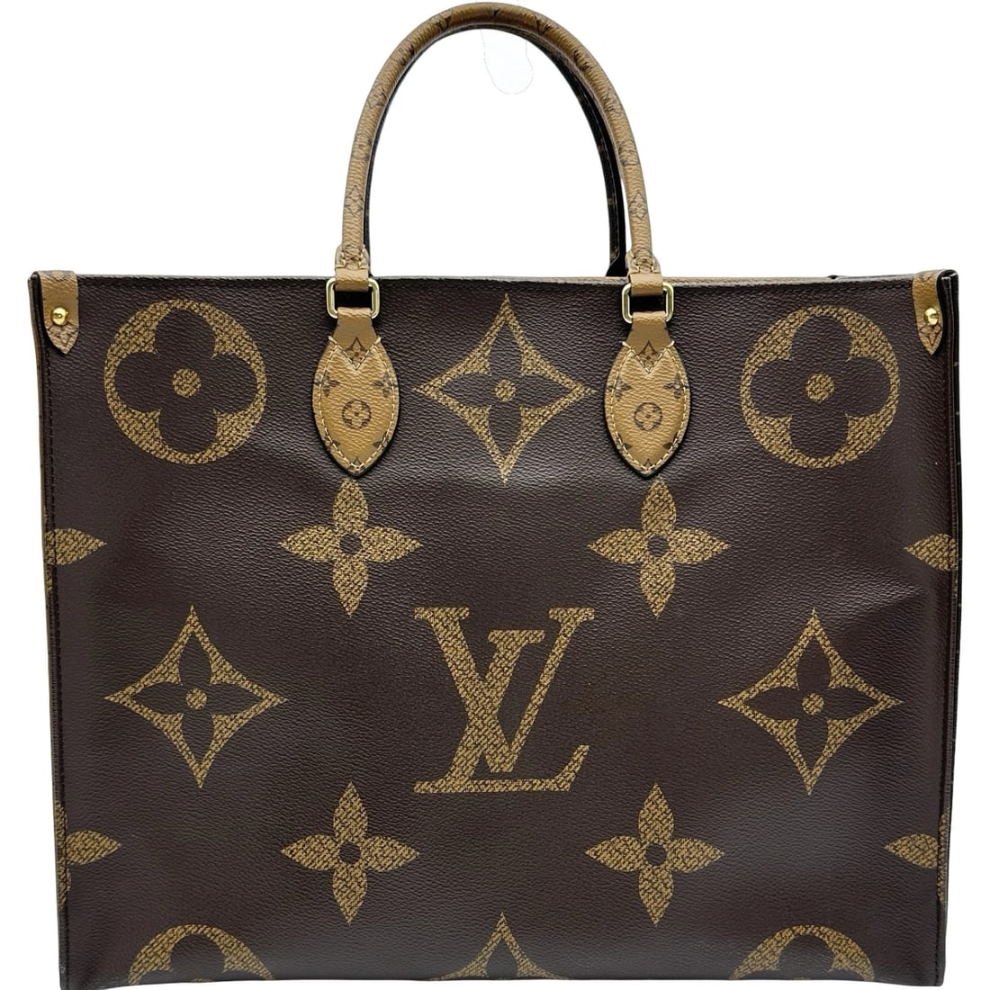 LOUIS VUITTON ON-THE-GO TOTE BAG: LOUIS VUITTON On-the-go Tote Bag Brand: LOUIS VUITTON Type/Style: Tote Bag Material: giant reverse Color: Brown Size: W16.1 x H11.8x D6.3inch Accessories: None Accessories Notice: When pur