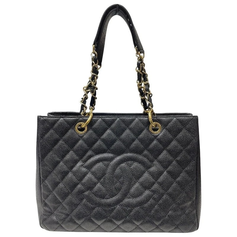 CHANEL GSTCHAIN TOTE BAG: CHANEL GSTChain Tote Bag Brand: CHANEL Type/Style: Tote Bag Material: caviar Color: Gold Hardware Size: W13.8 x H9.4x D5.1inch Accessories: None Accessories Notice: When purchasing pre-owned goods,