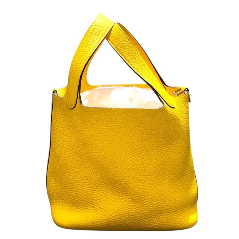 HERMES PICOTAN LOCK HANDBAG: HERMES Picotan Lock Handbag Brand: HERMES Type/Style: Handbag Material: Taurillon Clemence Color: Jonapnapur Size: W7.1 x H7.3x D5.1inch Accessories: None Accessories Notice: When purchasing