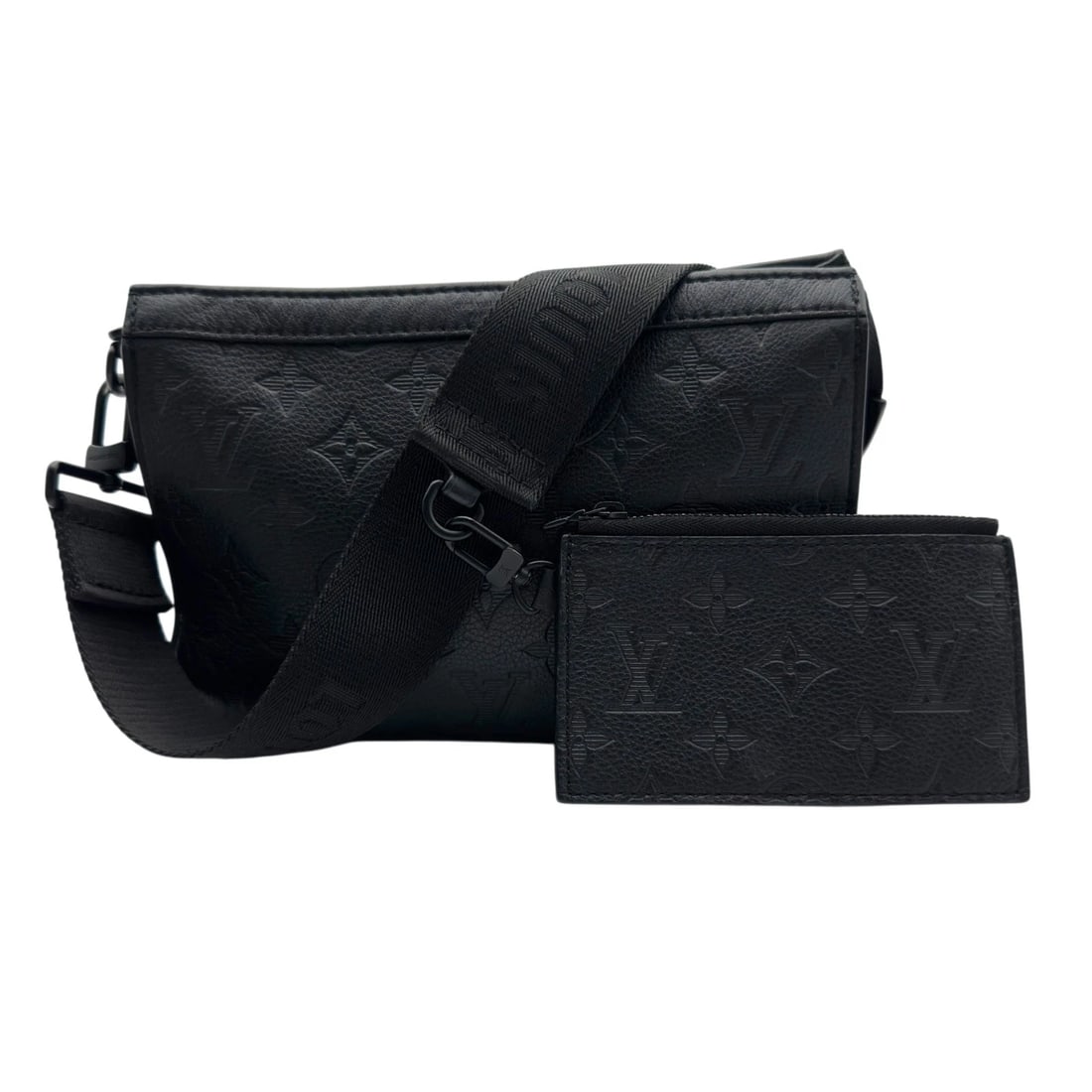 LOUIS VUITTON GASTON WEARABLE SHOULDER BAG: LOUIS VUITTON Gaston Wearable Shoulder Bag Brand: LOUIS VUITTON Type/Style: Shoulder Bag Material: Monogram shadow Color: black Size: W8.7 x H5.5x D2.0inch Shoulder:32.7inch Accessories: None