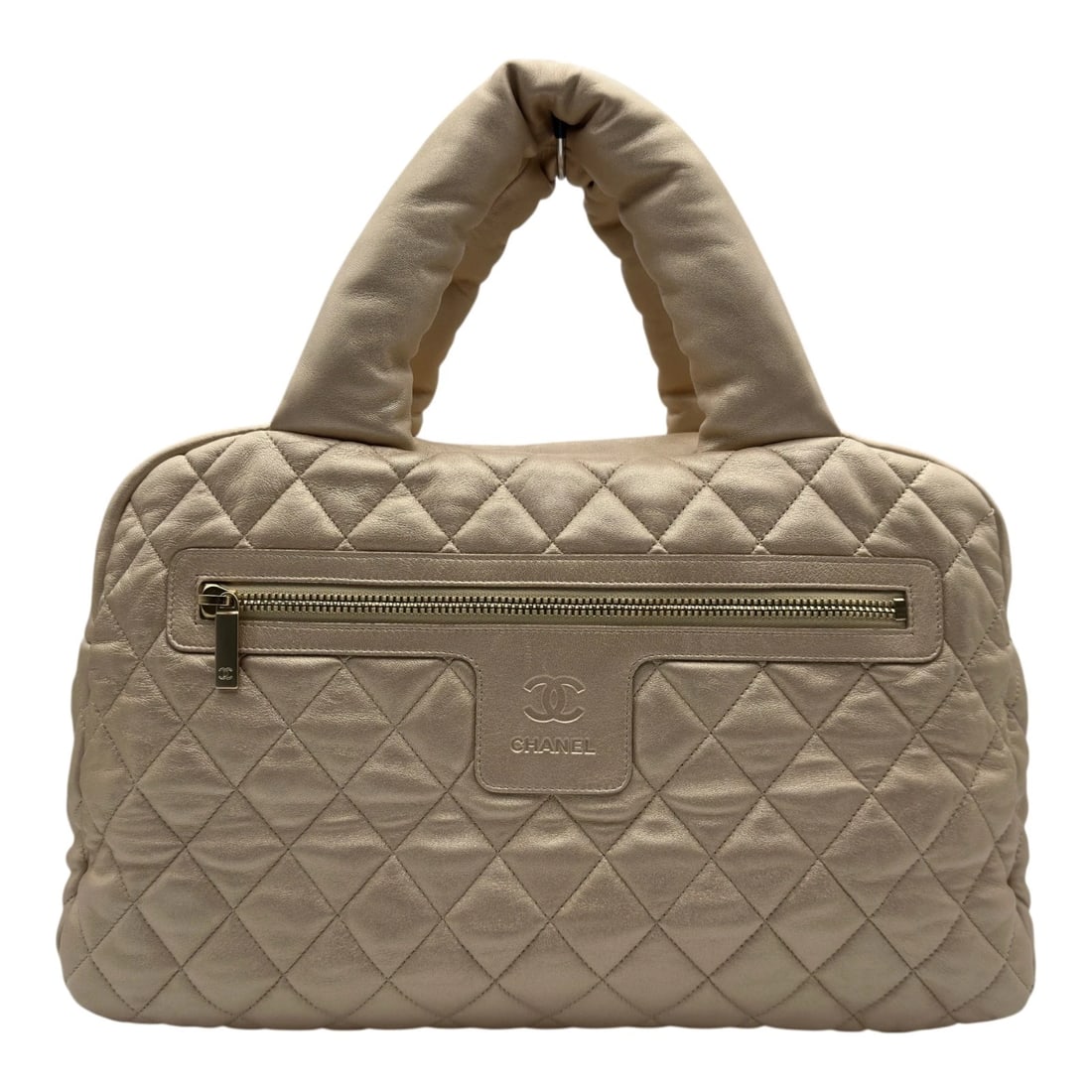 CHANEL COCOKO COON BOSTON BAG: CHANEL Cocoko Coon Boston bag Brand: CHANEL Type/Style: Boston bag Material: lambskin Color: Gold Gold Hardware Size: W16.1 x H9.8x D6.3inch Accessories: None Accessories Notice: When purchasing