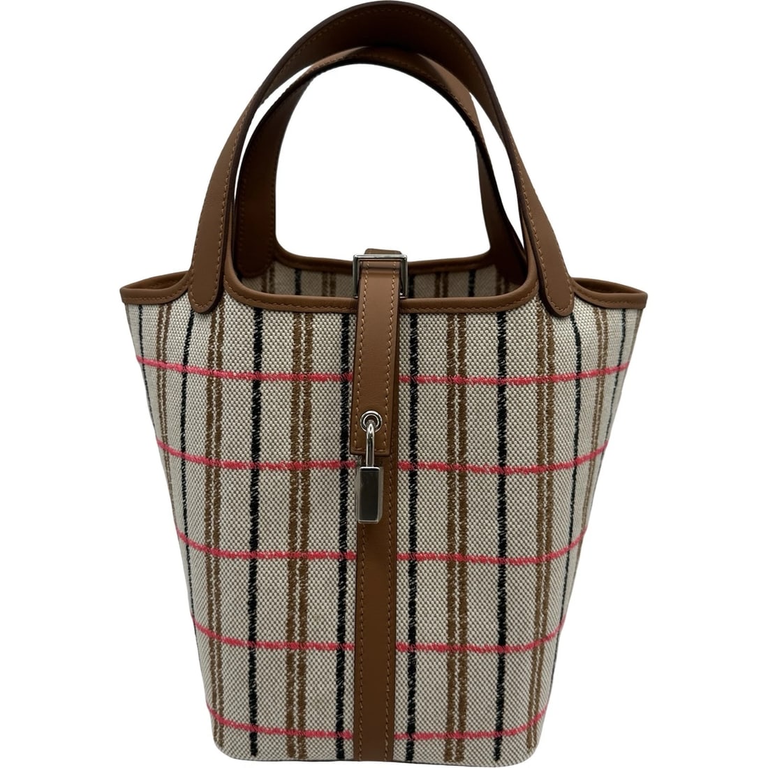 HERMES PICOTIN LOCK HANDBAG: HERMES Picotin Lock Handbag Brand: HERMES Type/Style: Handbag Material: Towar Color: Beige SilverHardware Size: W7.3 x H7.7x D5.1inch Accessories: None Accessories Notice: When purchasing pre-owned