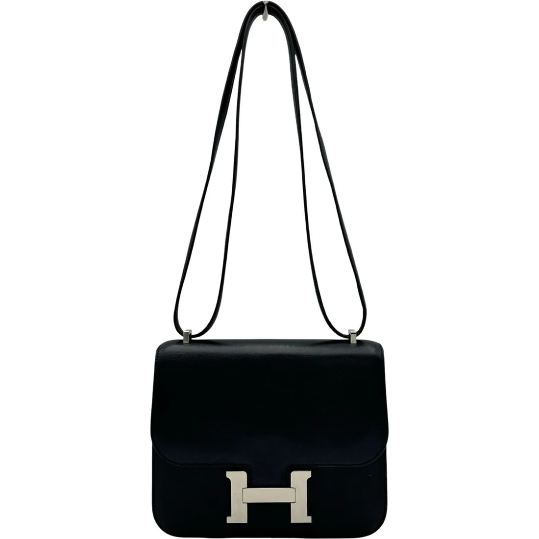HERMES CONSTANCE SHOULDER BAG: HERMES Constance Shoulder Bag Brand: HERMES Type/Style: Shoulder Bag Material: Swift Color: Black SilverHardware Size: W7.1 x H6.1x D1.0inch Shoulder:23.0inch Accessories: None Accessories Notice: