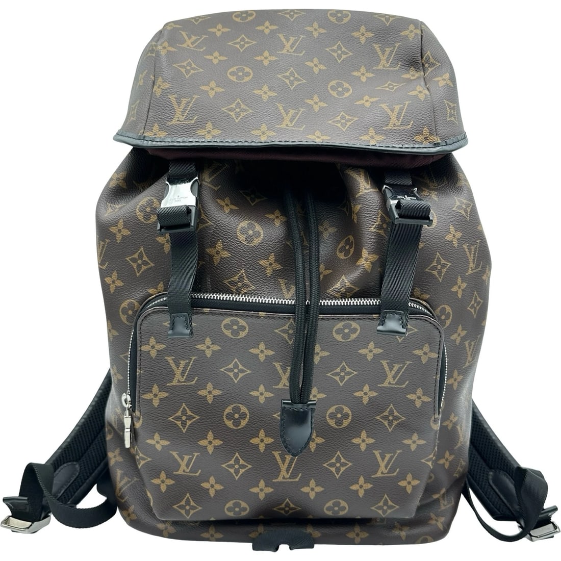 LOUIS VUITTON BACKPACK: LOUIS VUITTON Backpack Brand: LOUIS VUITTON Type/Style: Backpack ?? Daypack Material: Monogram Macasa Color: Brown Size: W11.8 x H15.7x D6.3inch Accessories: None Accessories Notice: When purchasing
