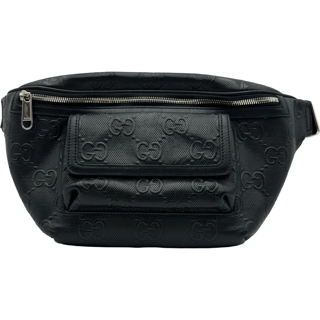 GUCCI GG EMBOSSED BELT BODY BAG: GUCCI GG embossed belt body bag Brand: GUCCI Type/Style: body bag Material: GG emboss Color: Black SilverHardware Size: W15.7 x H8.3x D2.0inch Shoulder:20.1inch Accessories: None Accessories Notice: