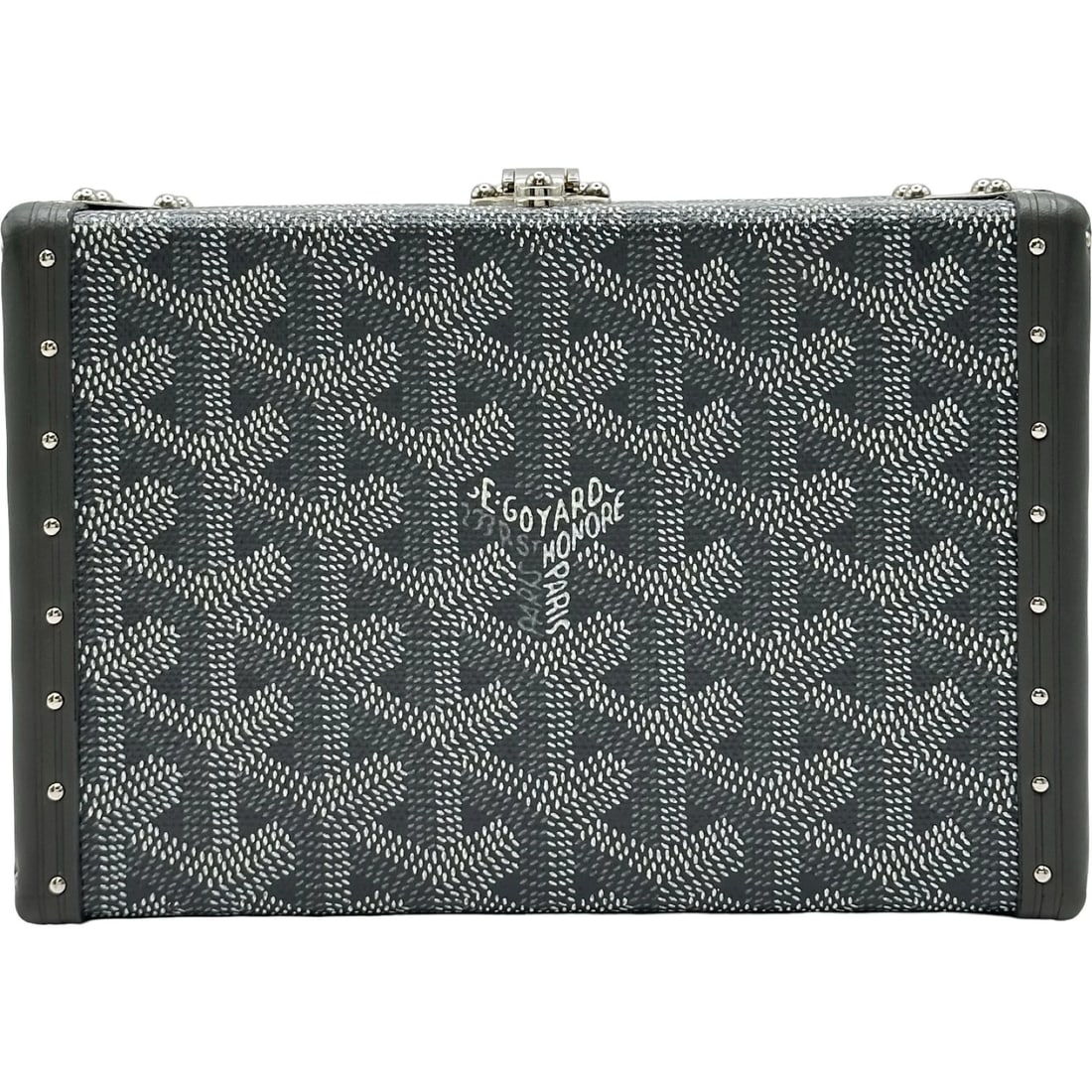 GOYARD MINODIERE TRUNK SHOULDER BAG: GOYARD Minodiere Trunk Shoulder Bag Brand: GOYARD Type/Style: Shoulder Bag Material: Coated canvas Color: gray Size: W6.5 x H4.3x D2.0inch Accessories: None Accessories Notice: When purcha
