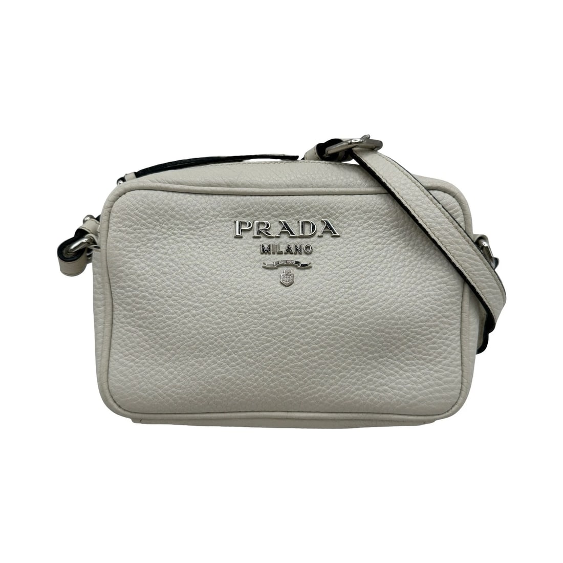 PRADA VITTE PHOENIX SHOULDER BAG: PRADA Vitte Phoenix Shoulder Bag Brand: PRADA Type/Style: Shoulder Bag Material: leather Color: White SilverHardware Size: W6.7 x H5.1x D2.4inch Shoulder:42.5inch Accessories: None Accesso