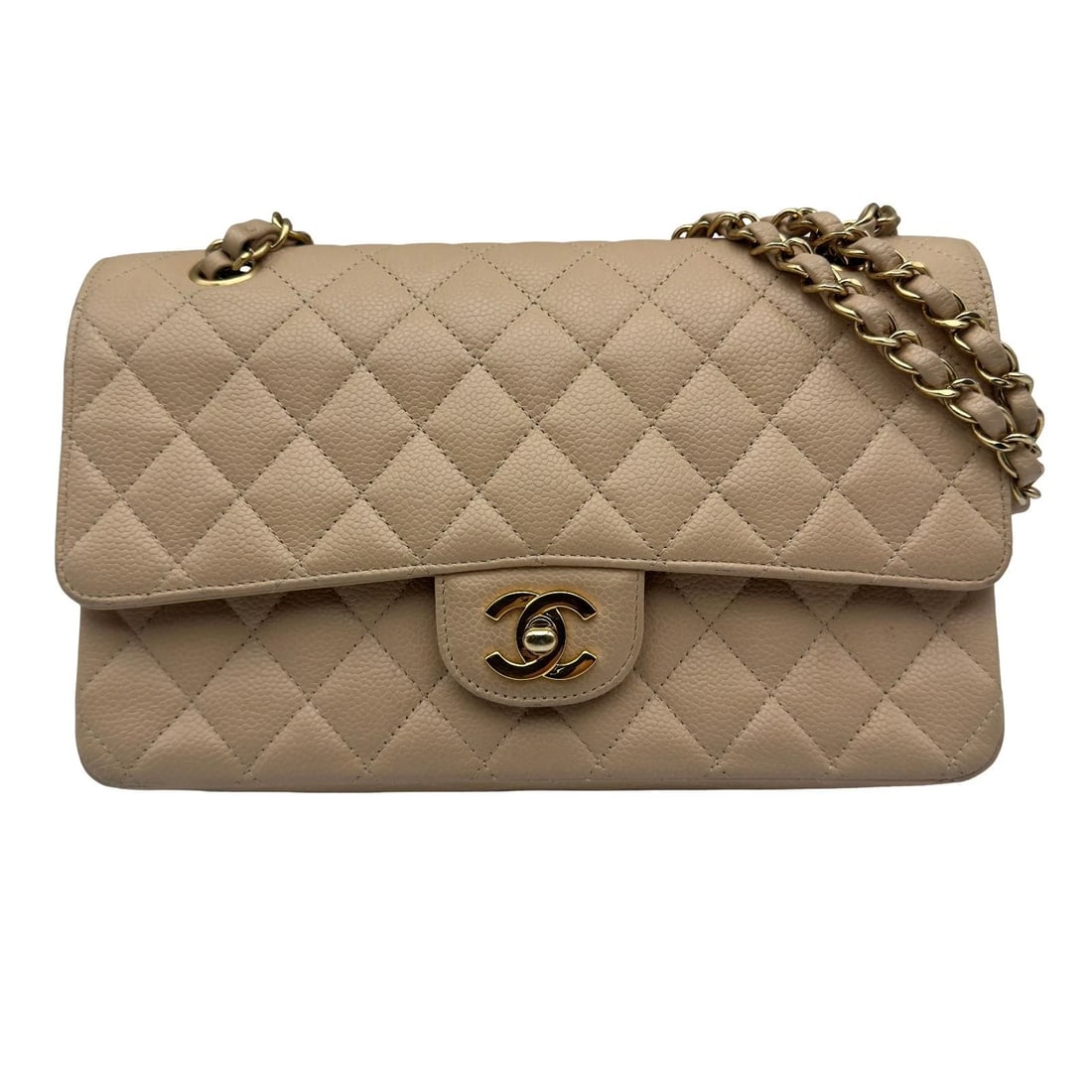 CHANEL MATRASSE SHOULDER BAG: CHANEL Matrasse Shoulder Bag Brand: CHANEL Type/Style: Shoulder Bag Material: Caviar skin Color: gold Size: W9.8 x H5.9x D2.6inch Shoulder:18.9inch Accessories: None Accessories Notice: Wh