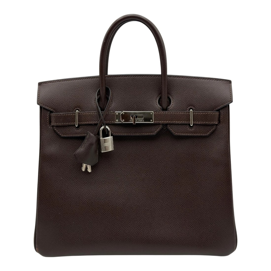 HERMES HAUT A COURROIES HANDBAG: HERMES HAUT A COURROIES Handbag Brand: HERMES Type/Style: Handbag Material: Epsom Color: Chocolate SilverHardware Size: W11.0 x H10.4x D5.3inch Accessories: None Accessories Notice: When p