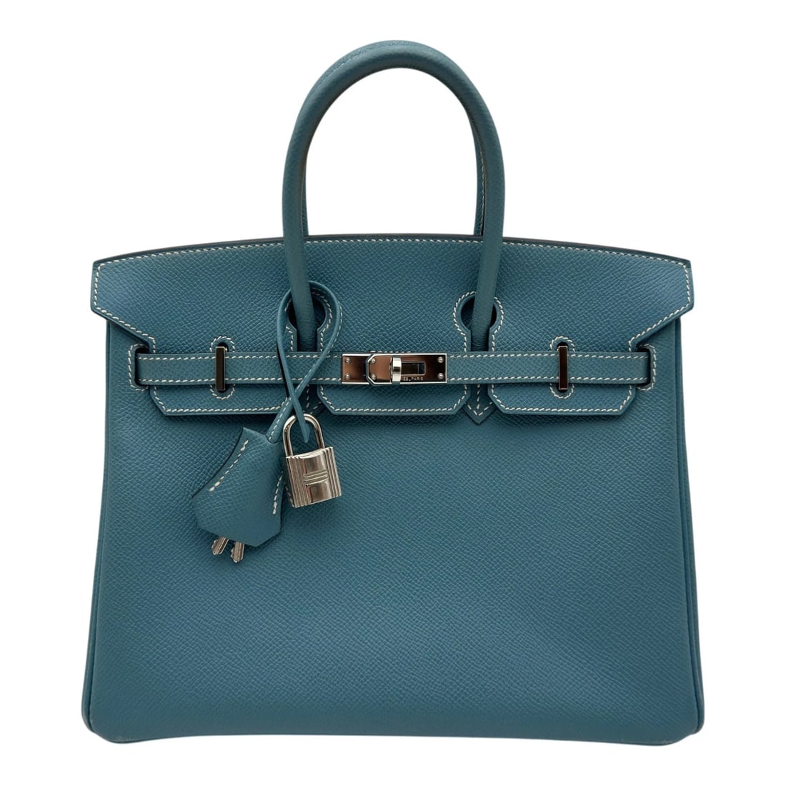 HERMES BIRKIN HANDBAG: HERMES Birkin Handbag Brand: HERMES Type/Style: Handbag Material: Epsom Color: Blue Gene SilverHardware Size: W9.8 x H8.3x D5.1inch Accessories: None Accessories Notice: When purchasing pr