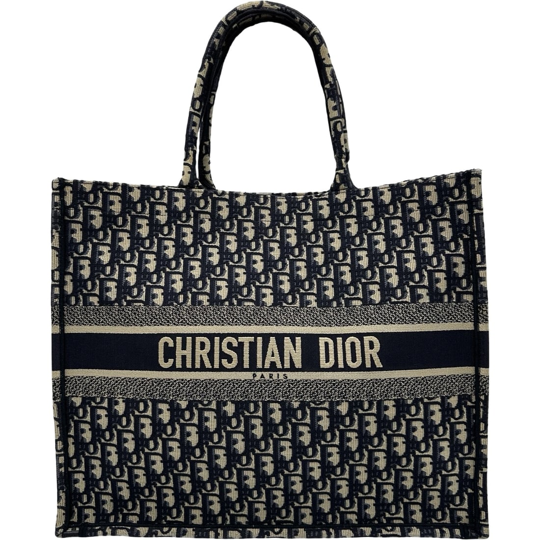 CHRISTIAN DIOR BOOK TOTE BAG: Christian Dior Book Tote Bag Brand: Christian Dior Type/Style: Tote Bag Material: Oblique Color: Navy Size: W16.5 x H13.8x D7.5inch Accessories: None Accessories Notice: When purchasing pr