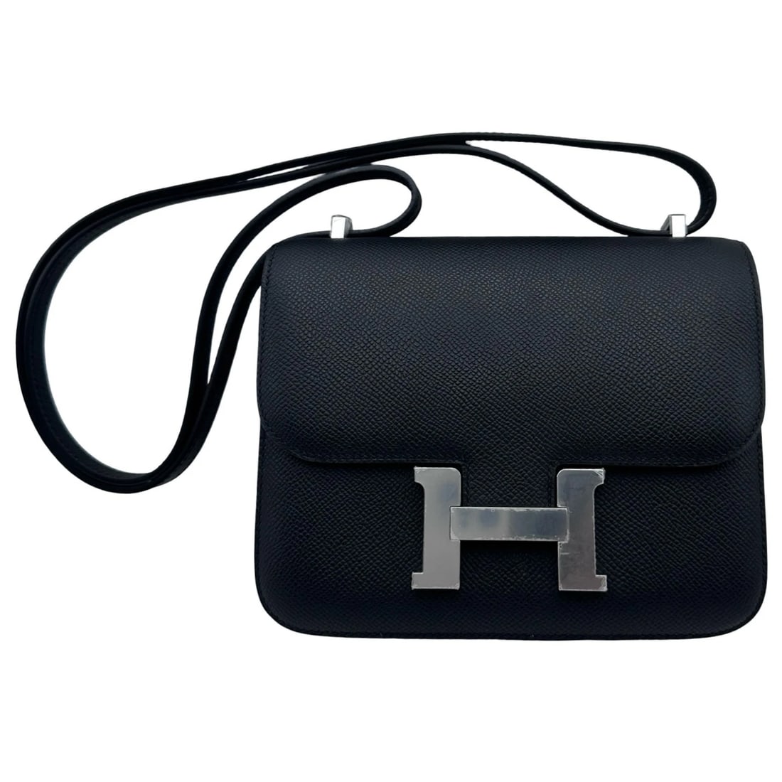 HERMES CONSTANCE SHOULDER BAG: HERMES Constance Shoulder Bag Brand: HERMES Type/Style: Shoulder Bag Material: Epsom Color: Black SilverHardware Size: W7.1 x H5.9x D2.2inch Shoulder:23.6inch Accessories: None Accessories Notice: