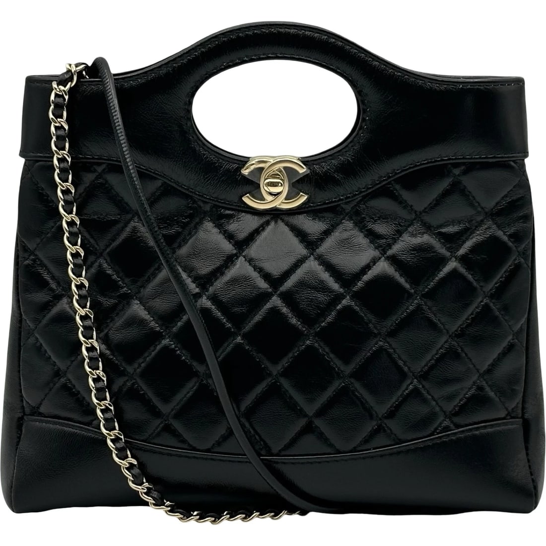 CHANEL SHOULDER BAG: CHANEL Shoulder Bag Brand: CHANEL Type/Style: Shoulder Bag Material: lambskin Color: Black Gold Hardware Size: W9.3 x H8.9x D2.4inch Shoulder:41.7inch Accessories: None Accessories Notice: When