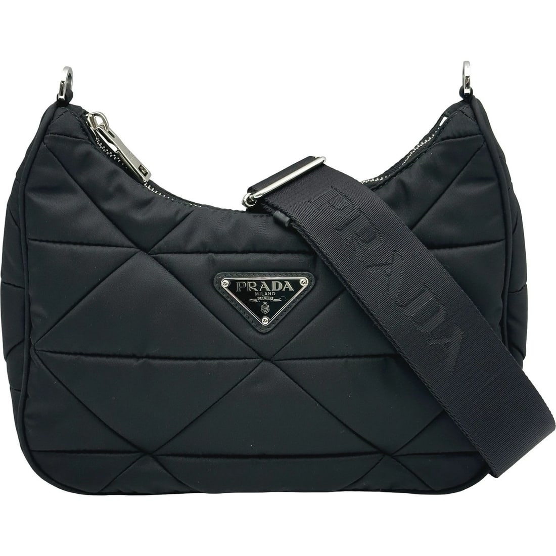 PRADA NYLON SHOULDER SHOULDER BAG: PRADA Nylon Shoulder Shoulder Bag Brand: PRADA Type/Style: Shoulder Bag Material: Nylon Color: black Size: W9.4 x H7.5x D2.8inch Shoulder:31.5inch Accessories: None Accessories Notice: When
