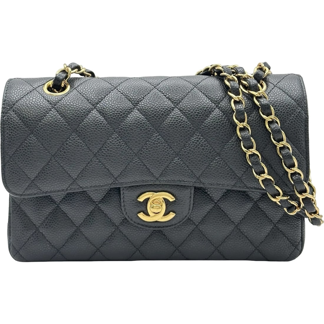 CHANEL MATRASSE SHOULDER BAG: CHANEL Matrasse Shoulder Bag Brand: CHANEL Type/Style: Shoulder Bag Material: Caviar skin Color: Black Gold Hardware Size: W8.9 x H5.9x D2.4inch Shoulder:21.3inch Accessories: None Accesso