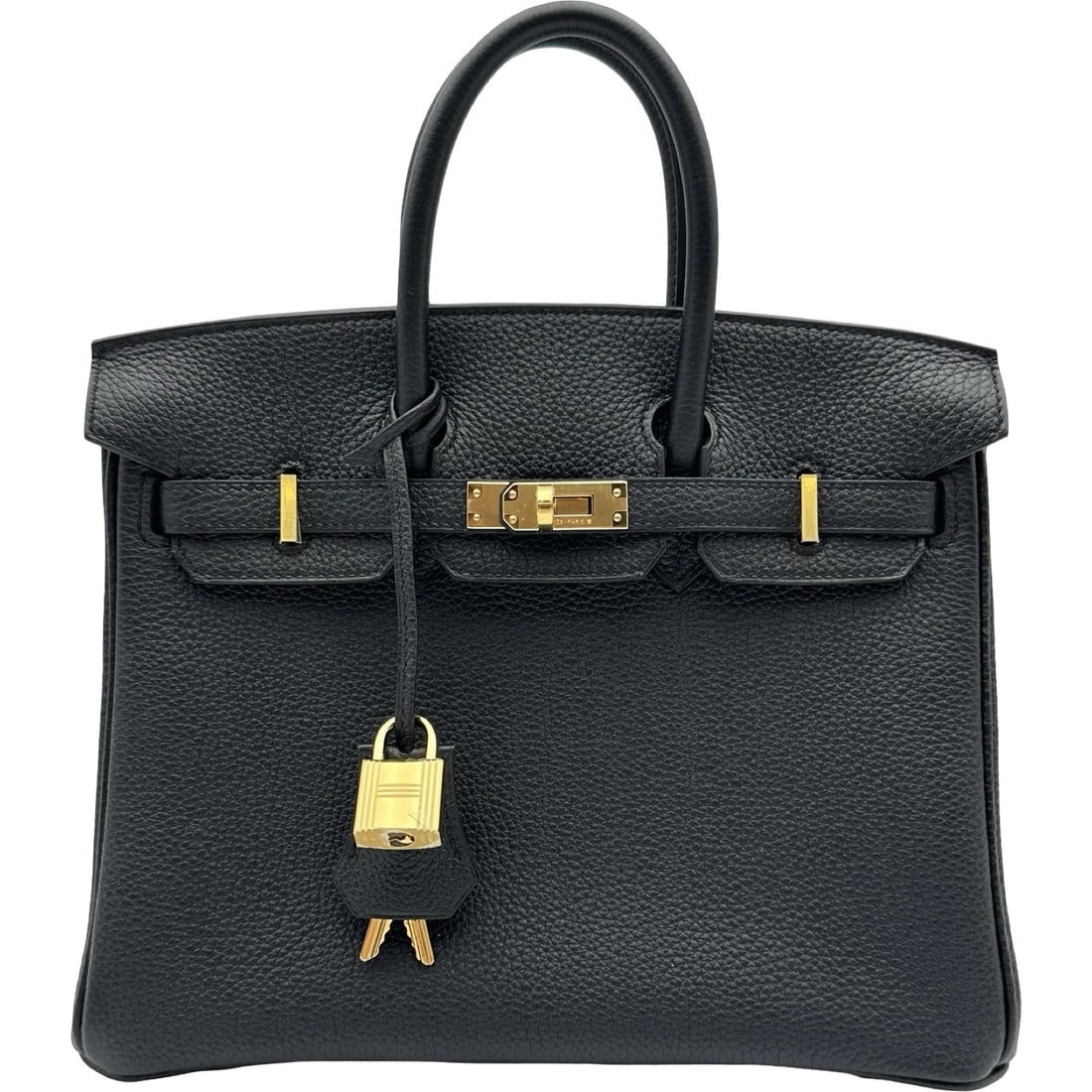 HERMES BIRKIN HANDBAG: HERMES Birkin Handbag Brand: HERMES Type/Style: Handbag Material: Togo Color: Black Gold Hardware Size: W9.8 x H8.1x D4.9inch Accessories: None Accessories Notice: When purchasing pre-owne