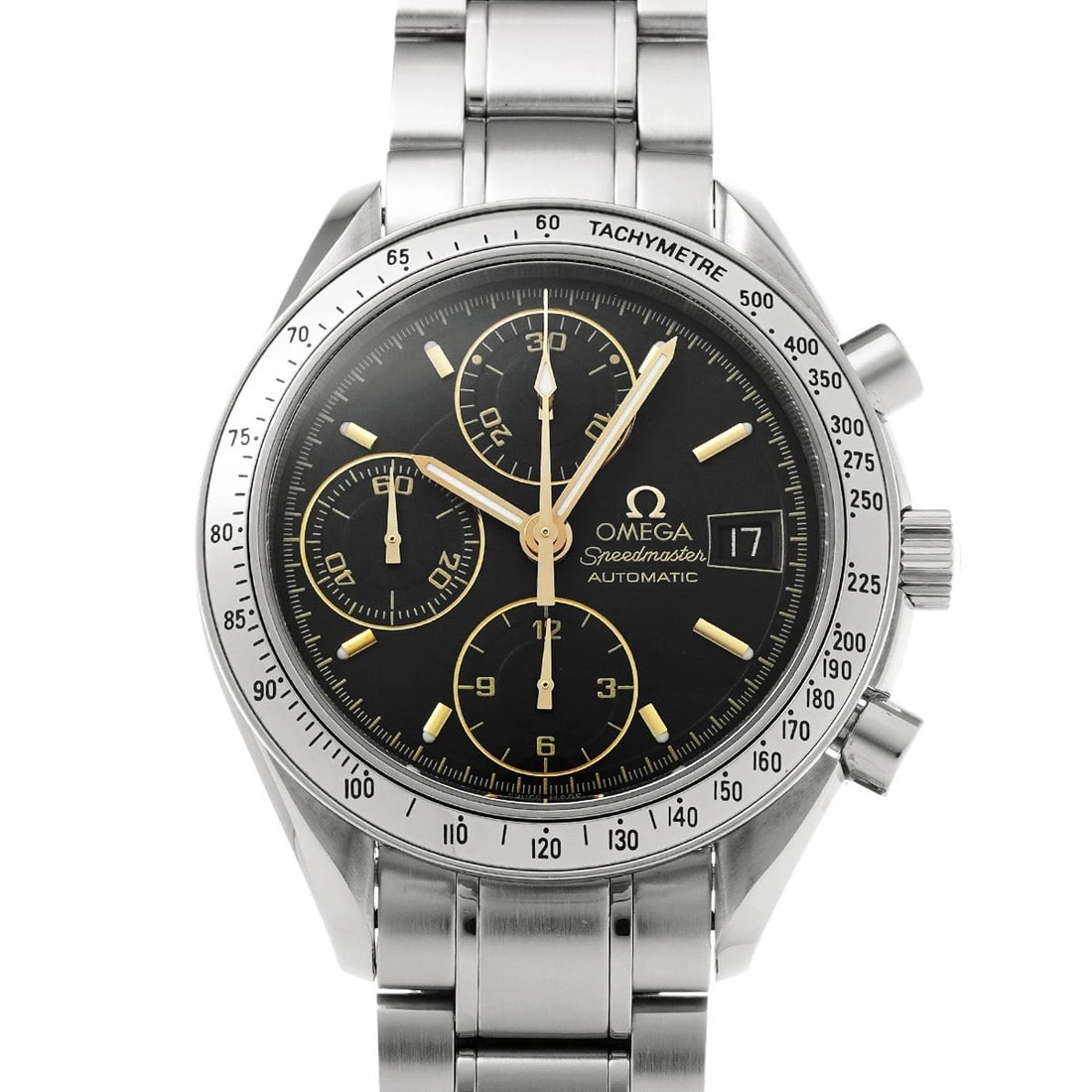 OMEGA SPEEDMASTER DATE JAPAN ONLY BLACK WATCH: OMEGA Speedmaster Date Japan only black Watch Brand: OMEGA Type/Style: Wristwatch Material: Band Material Stainless Steel, Case Material Stainless Steel Color: Dial Color Dial Color Black Band Color S