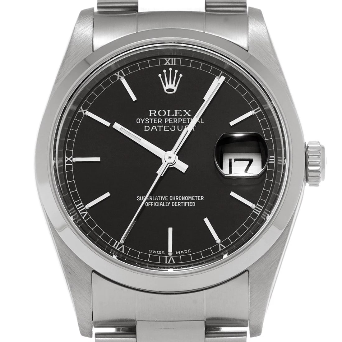 ROLEX DATEJUST BLACK WATCH - 4