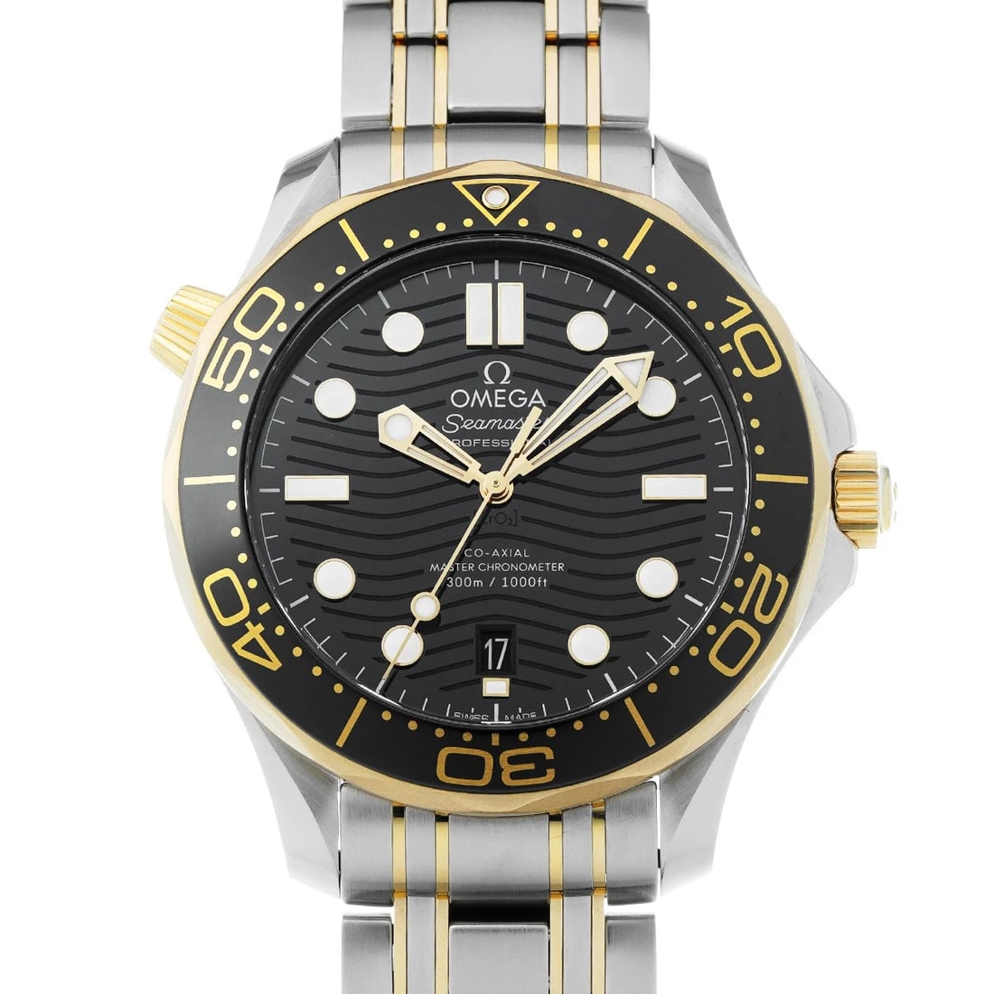 OMEGA SEAMASTER DIVER MASTER CHRONOMETER BLACK WATCH: OMEGA Seamaster Diver Master Chronometer black Watch Brand: OMEGA Type/Style: Wristwatch Material: Band Material Stainless Steel, Yellow Gold, Case Material Stainless Steel, Yellow Gold Color: Dial Co