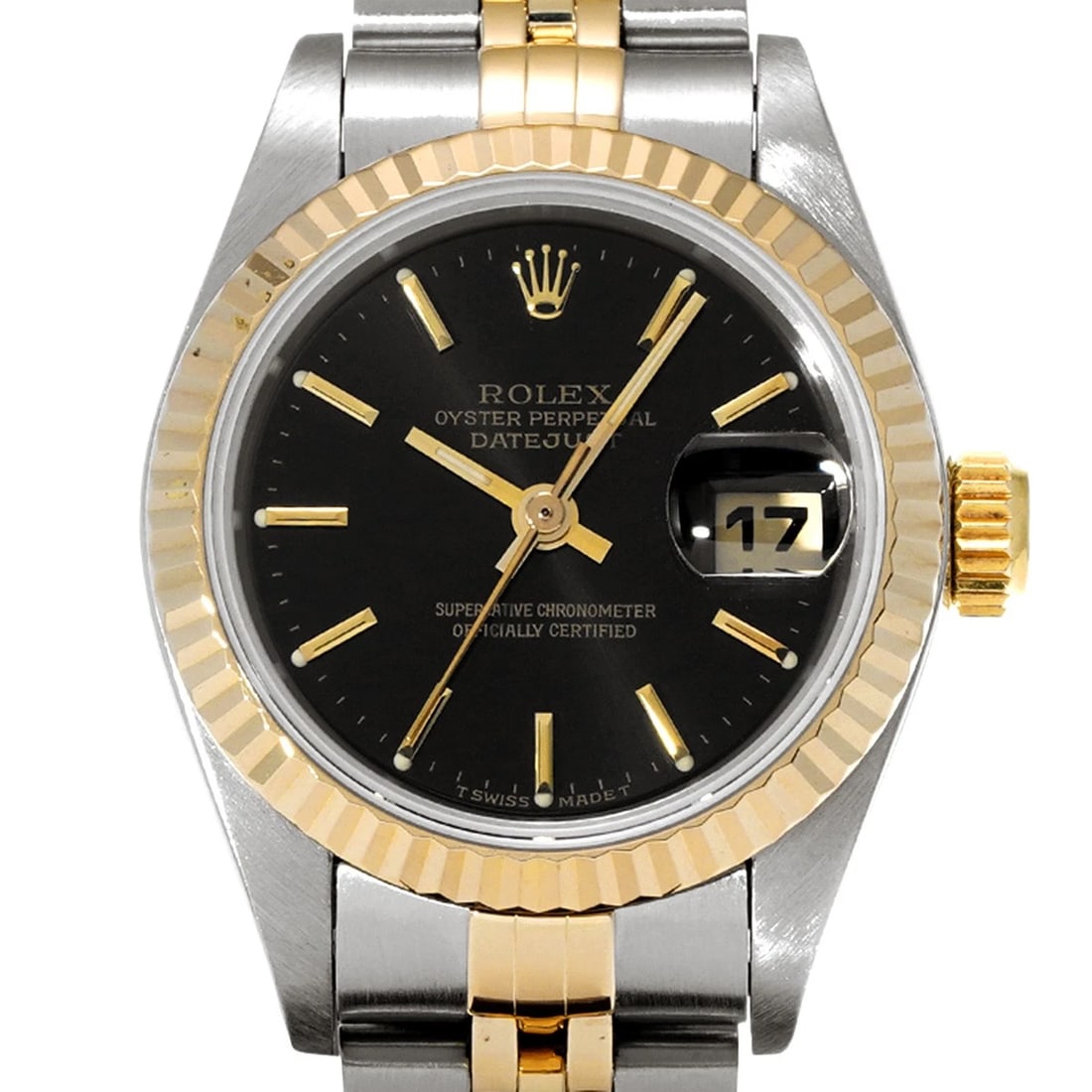 ROLEX DATEJUST BLACK WATCH - 4