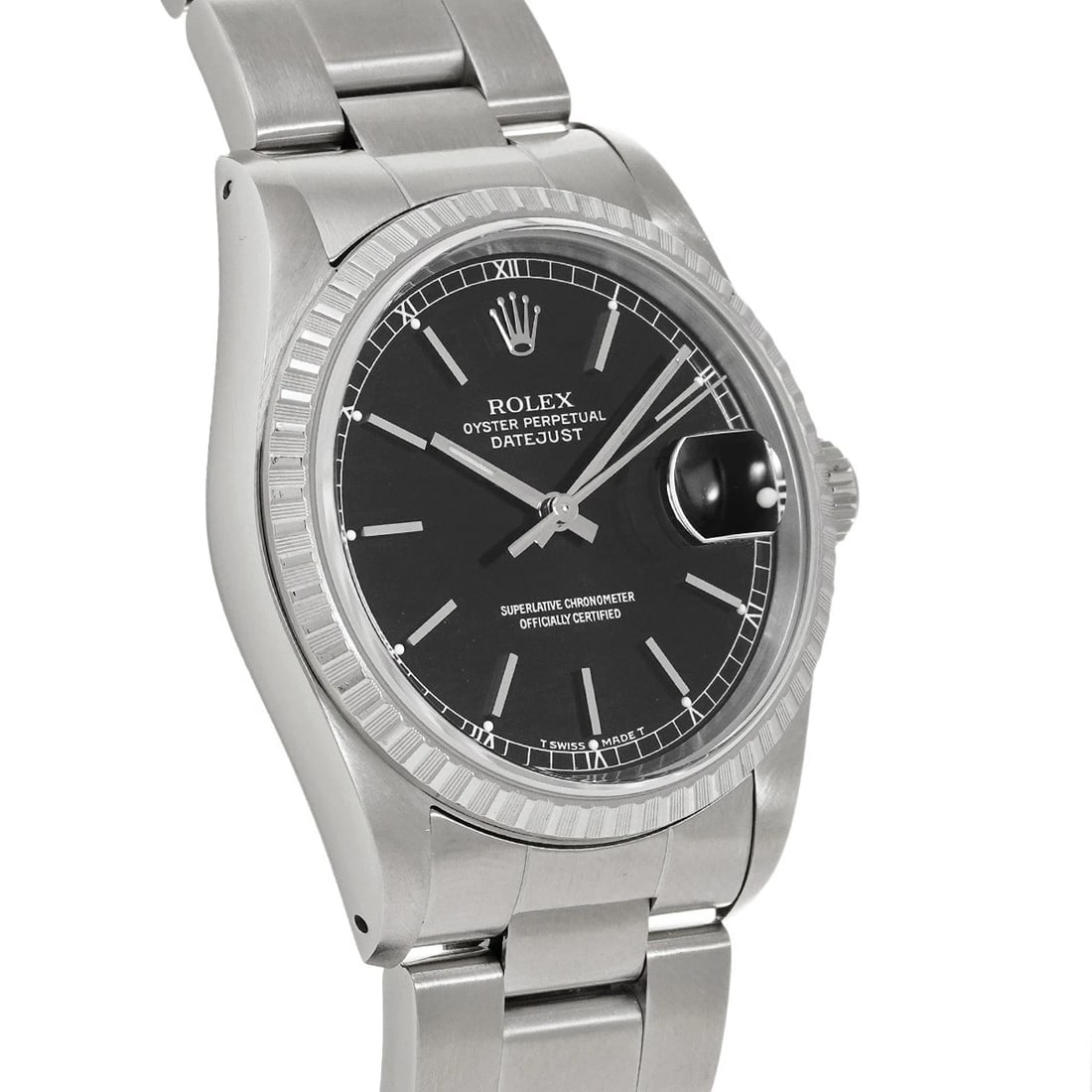 ROLEX DATEJUST BLACK WATCH - 3