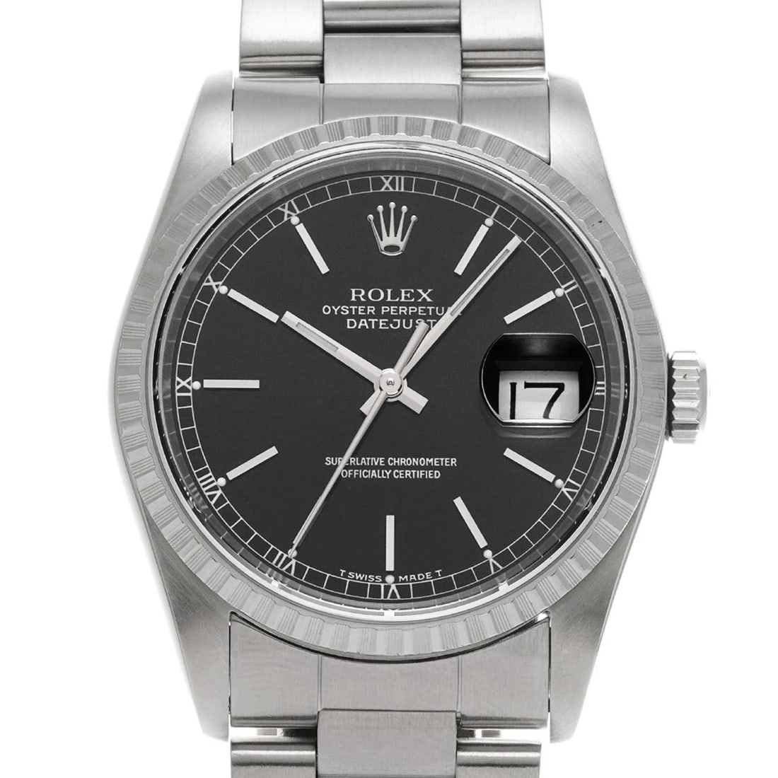 ROLEX DATEJUST BLACK WATCH - 4