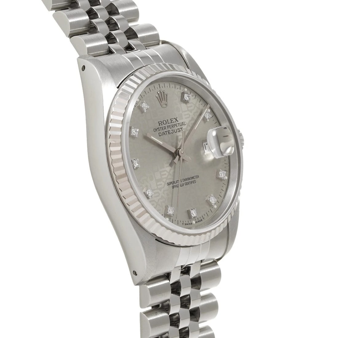 ROLEX DATEJUST SILVER COMPUTER/DIAMOND WATCH - 3
