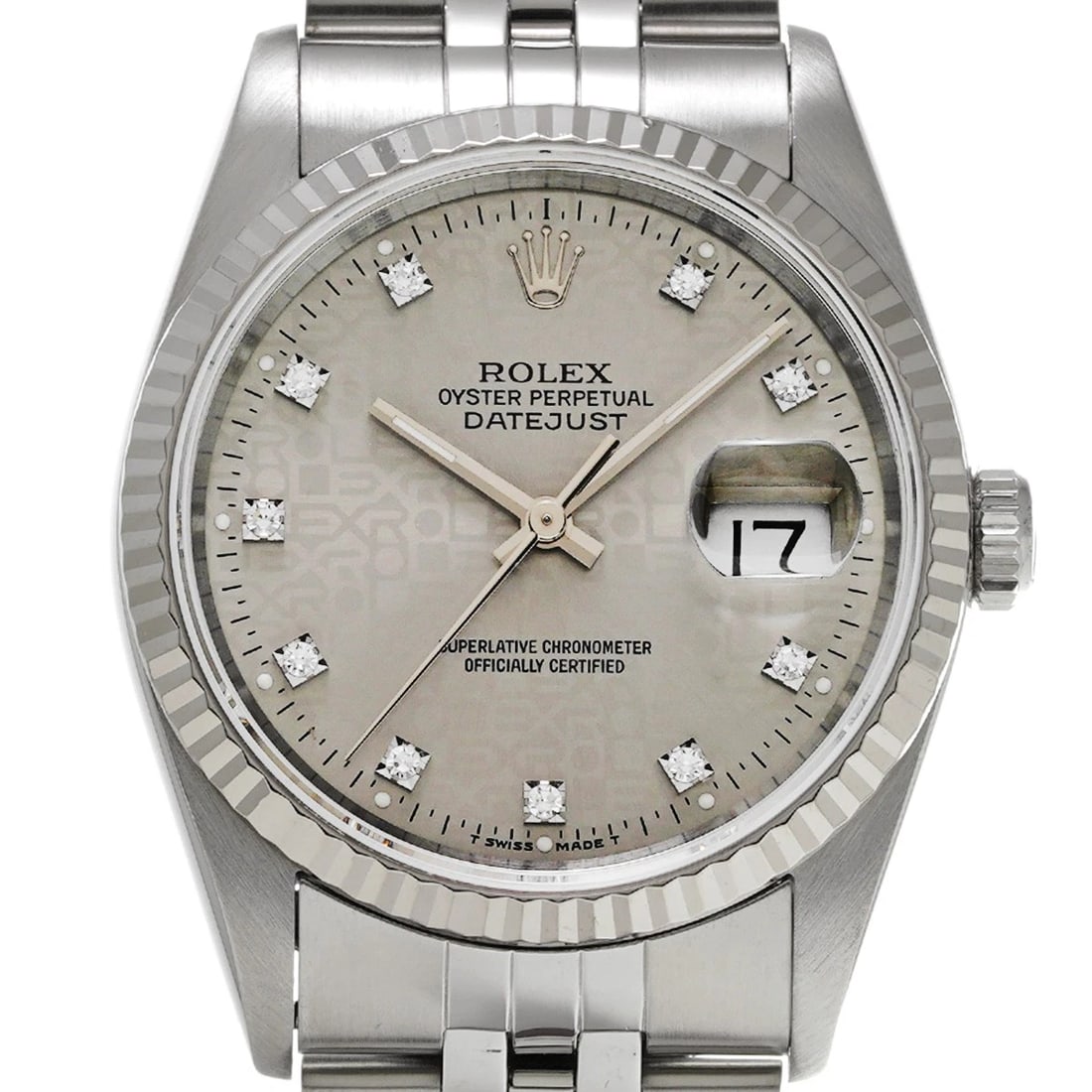 ROLEX DATEJUST SILVER COMPUTER/DIAMOND WATCH - 4