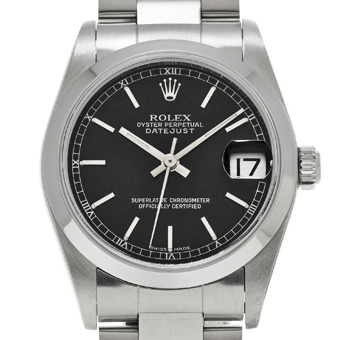 ROLEX DATEJUST BLACK WATCH - 4