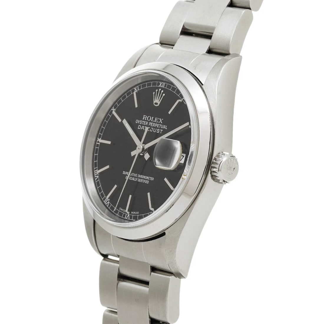 ROLEX DATEJUST BLACK WATCH - 2