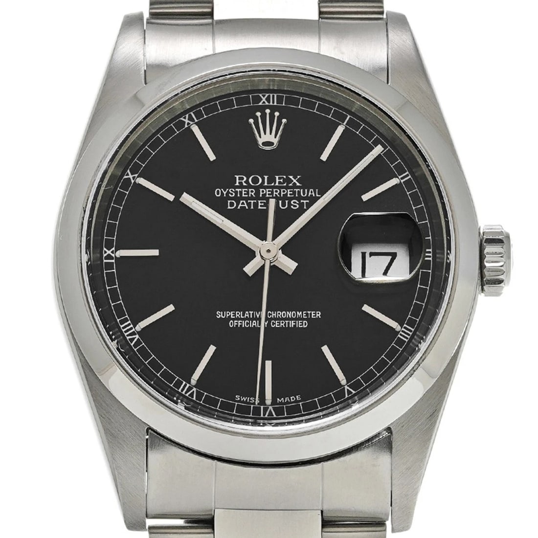 ROLEX DATEJUST BLACK WATCH - 4