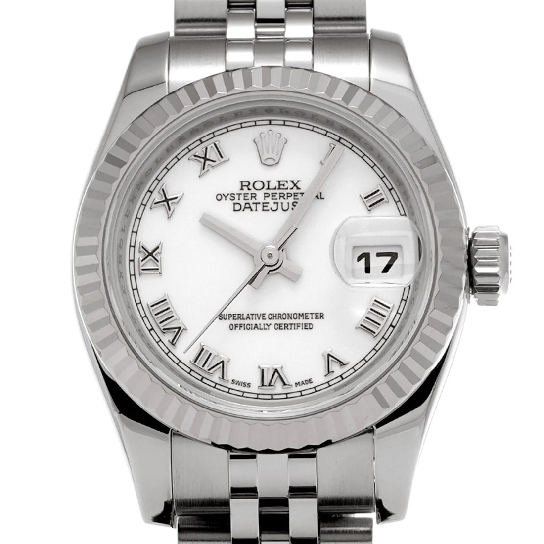 ROLEX DATEJUST WHITE WATCH - 4