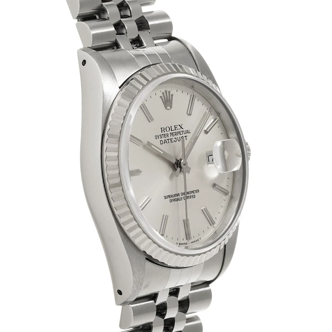 ROLEX DATEJUST SILVER WATCH - 3