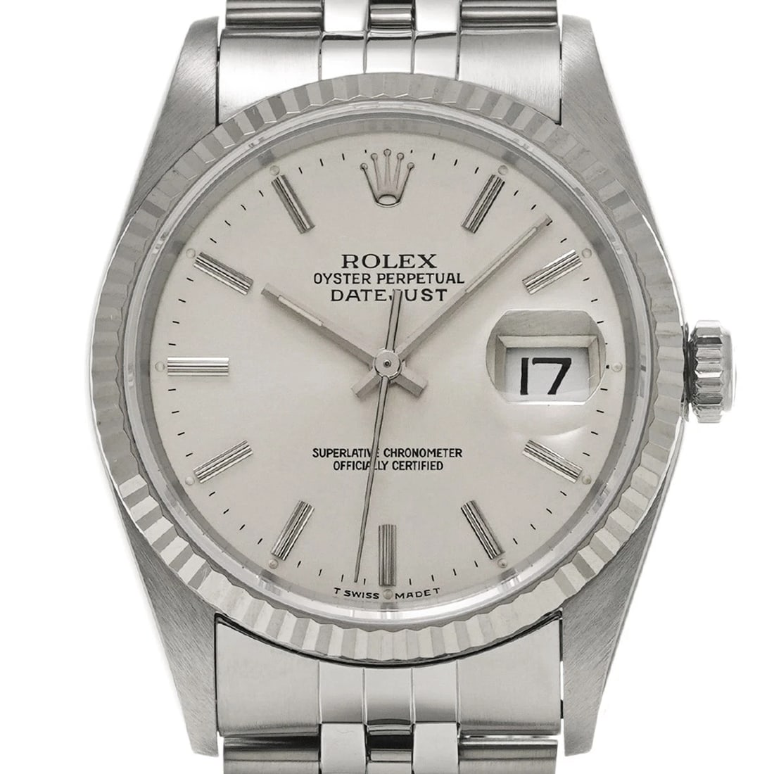 ROLEX DATEJUST SILVER WATCH - 4