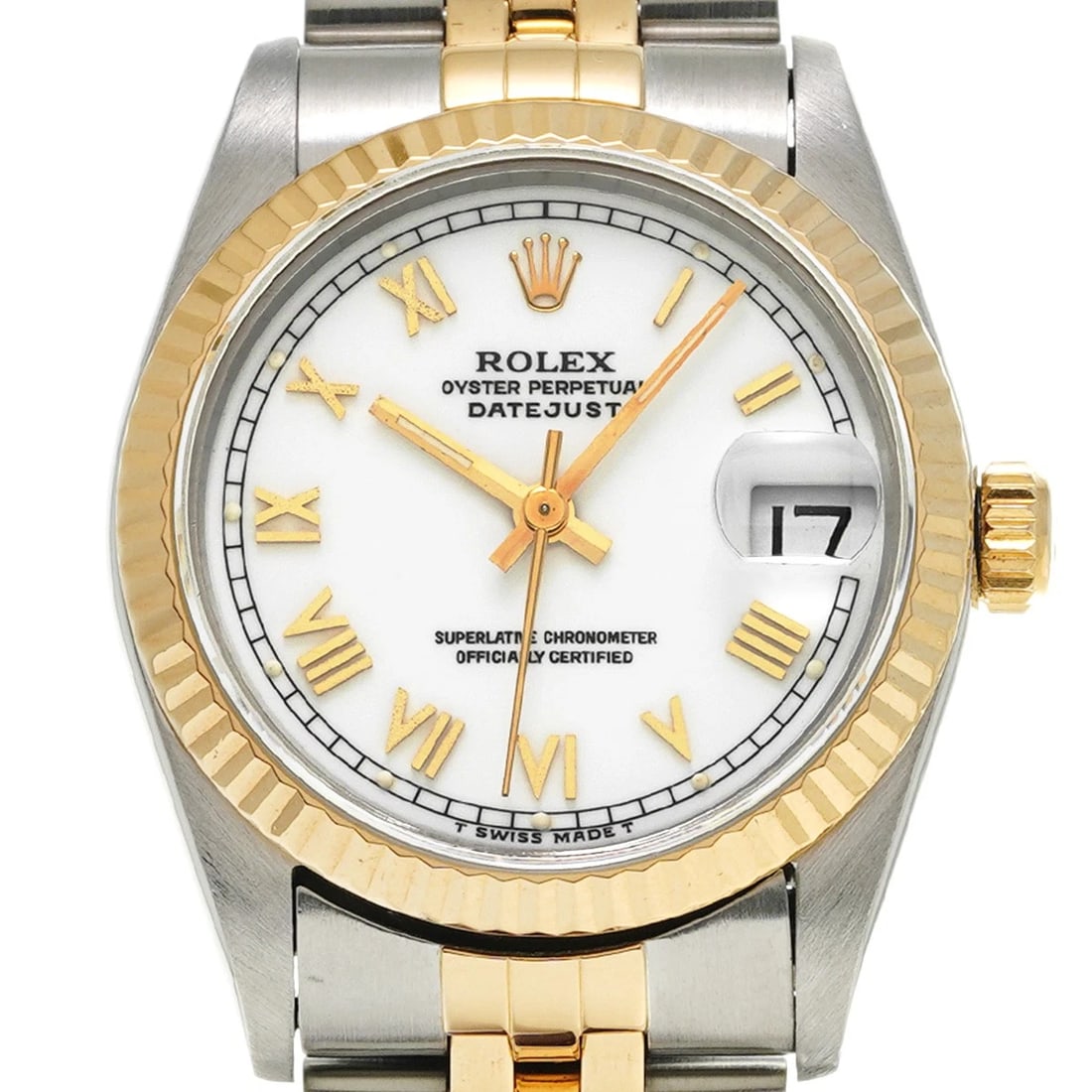 ROLEX DATEJUST WHITE WATCH - 4
