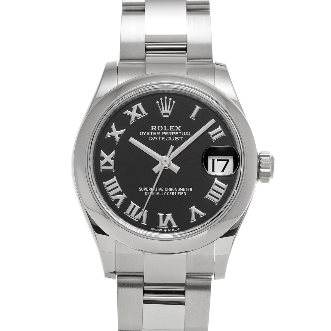 ROLEX DATEJUST 31 BRIGHT BLACK WATCH: ROLEX Datejust 31 Bright black Watch Brand: ROLEX Type/Style: Wristwatch Material: Band Material Stainless steel, Case Material Stainless steel Color: Dial Color Bright black Size: Case Size H/about