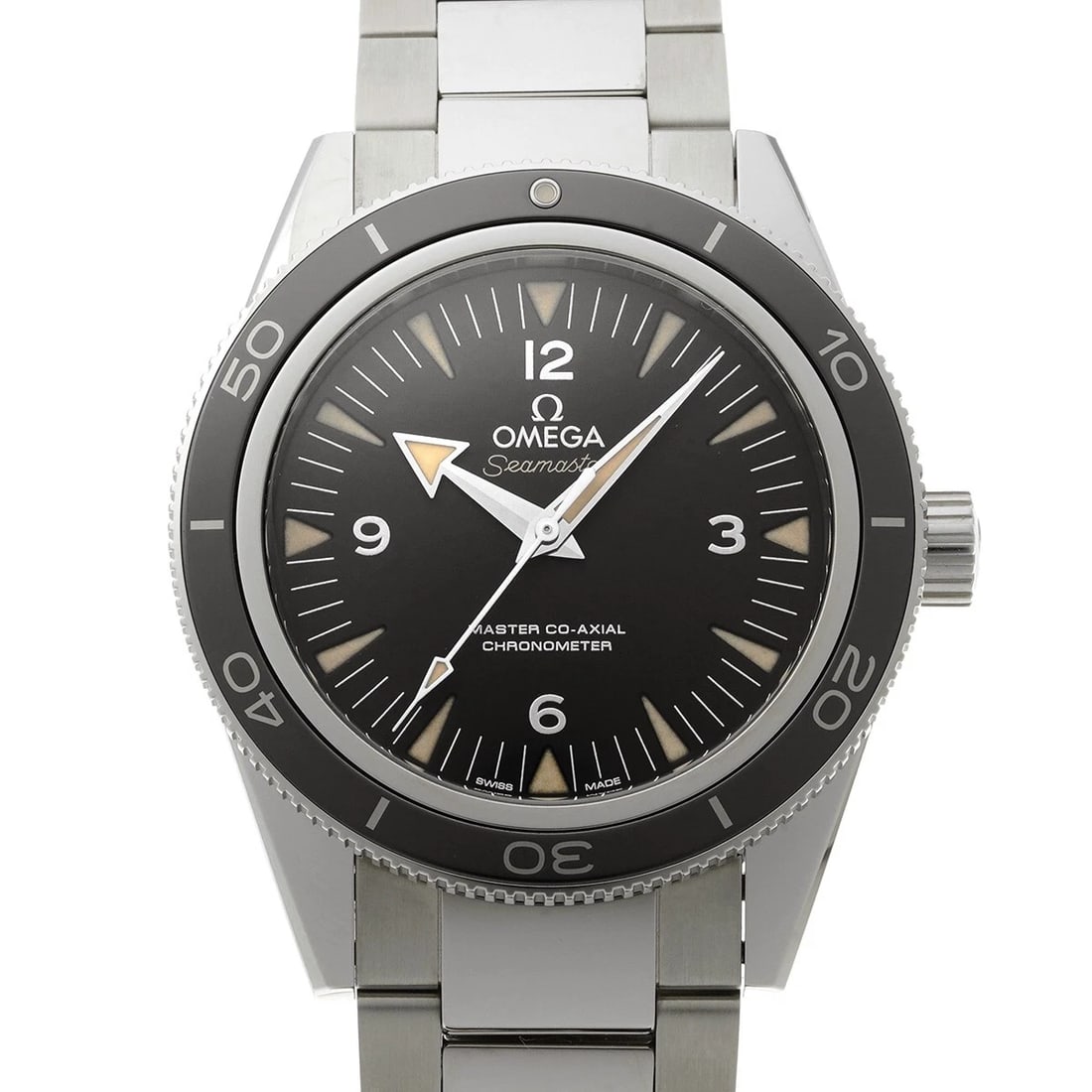 OMEGA SEAMASTER MASTER CO-AXIAL BLACK WATCH: OMEGA Seamaster Master Co-axial black Watch Brand: OMEGA Type/Style: Wristwatch Material: Band Material Stainless Steel, Case Material Stainless Steel Color: Dial Color Dial Color Black Case Color