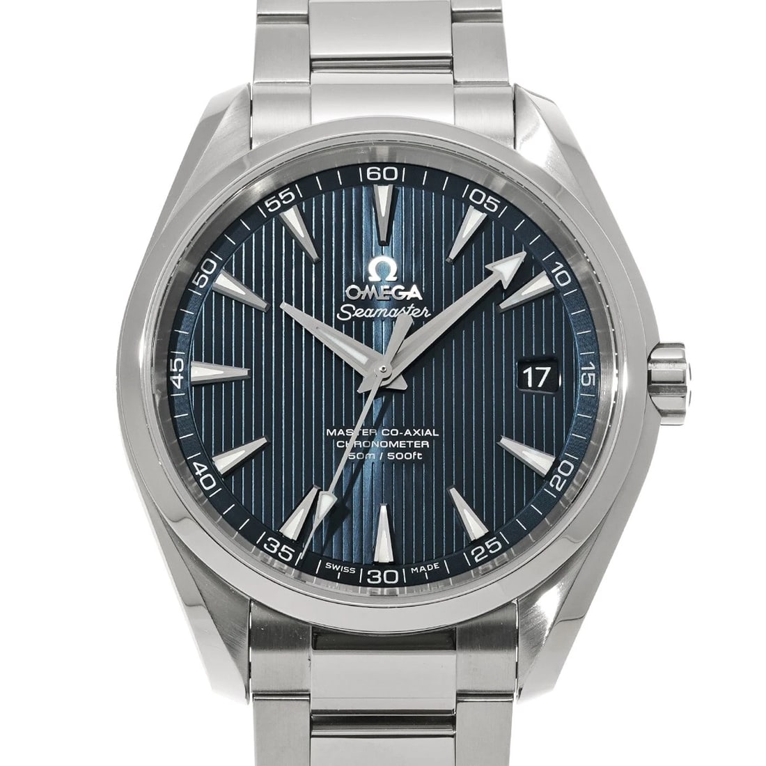 OMEGA SEAMASTER AQUA TERRA MASTER CO-AXIAL BLUE WATCH: OMEGA Seamaster Aqua Terra Master Co-axial blue Watch Brand: OMEGA Type/Style: Wristwatch Material: Band Material Stainless steel, Case Material Stainless steel Color: Dial Color blue Size: Case Size 