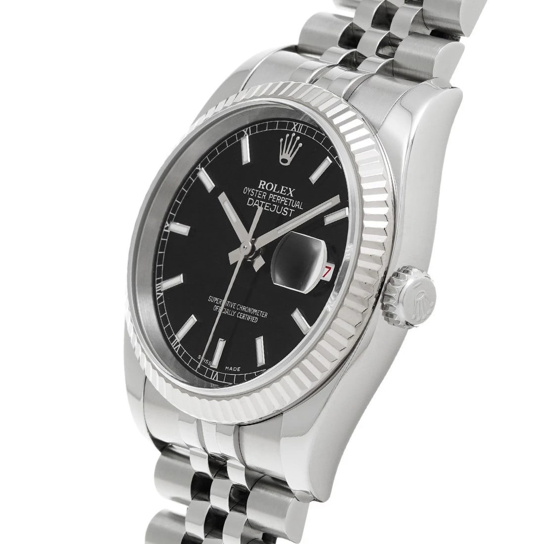ROLEX DATEJUST BLACK WATCH - 2